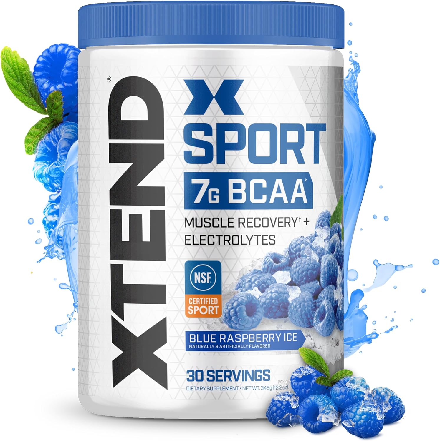 Xtenend sport BCAA supplements, blue rasberry flavor