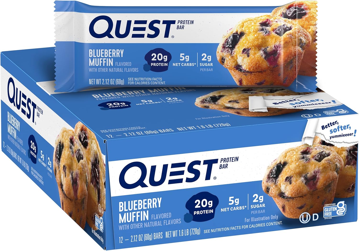 Quest protein bar - blueberry muffen flavored